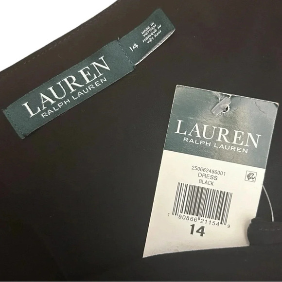 Lauren Ralph Lauren Faux Wrap V-Neck Cold Shoulder Cocktail Knee Length Dress - Picture 6 of 8